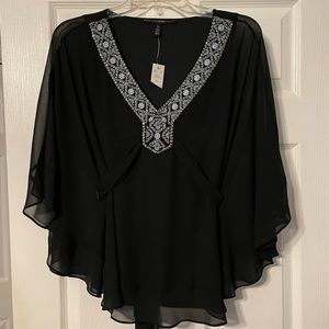NWT White House Black Market Embellished Kimono Blouse